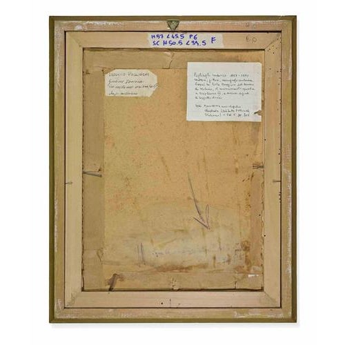 Lodovico Pogliaghi, Portrait of Oriental Woman, 20th Century, Oil on Cardboard For Sale - Image 3 of 4