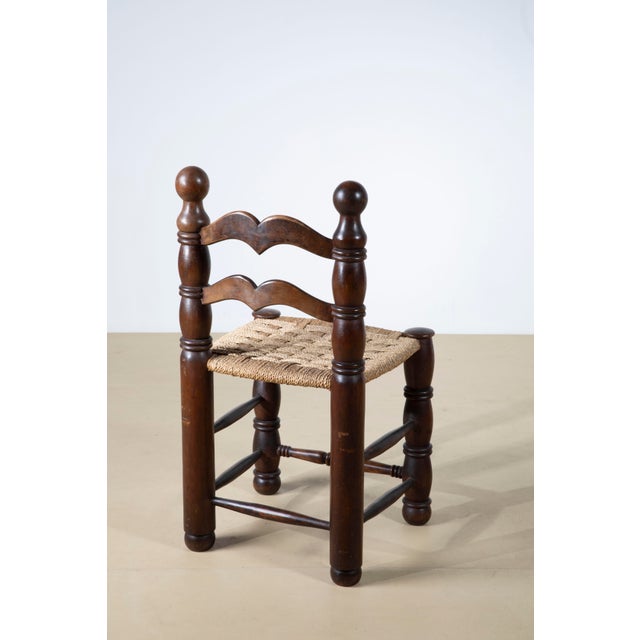 Woven Straw Dining Chairs in the style of Charles Dudouyt, France, 1940s, Set of 4 For Sale - Image 6 of 11