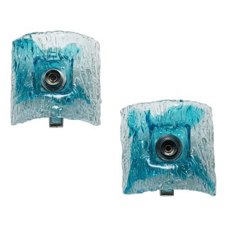 Glass Wall Lamps from Mazzega, 1970s, Set of 2 For Sale