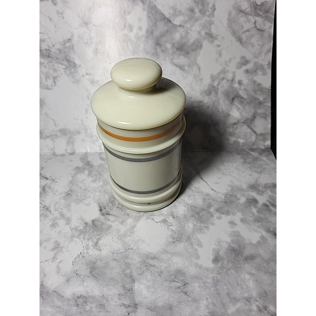 Antique Custard Glass Apothecary Jar Darvon Compound 65 Medicine Poison Pharmacy For Sale - Image 10 of 11