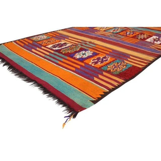Mid 20th Century Vintage Taznakht Moroccan Kilim Rug - 06'01 X 13'07 For Sale - Image 5 of 7