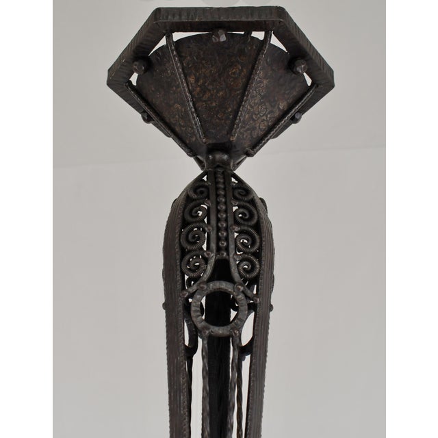Transparent French Art Deco Chandelier by Verreries Des Hanots - 1930 France For Sale - Image 8 of 14