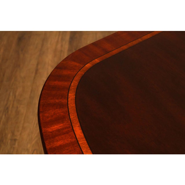 Wood Henkel Harris Mahogany Double Pedestal Dining Table For Sale - Image 7 of 18