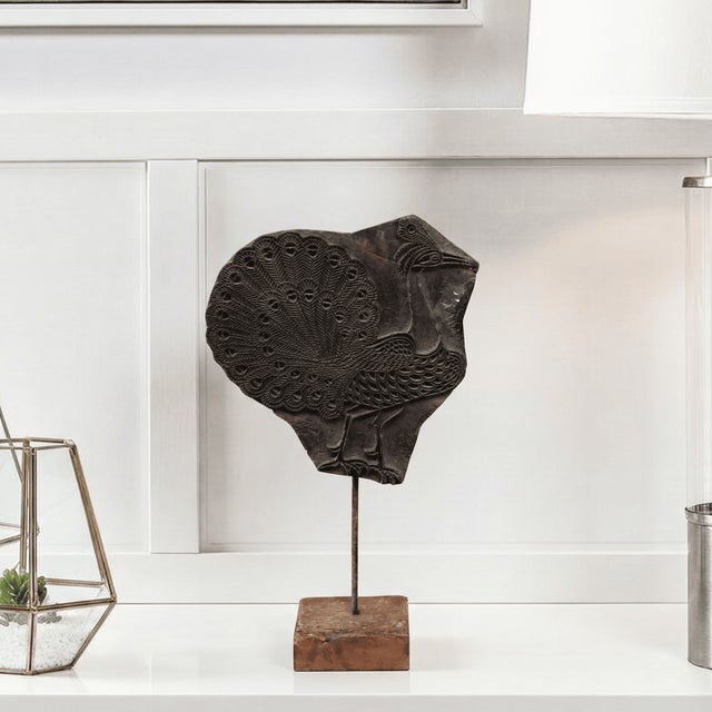 Dimensions: 10" W x 5" D x 17" H Are you a fan of peacock motifs or just looking for some unique livingroom decor, then...