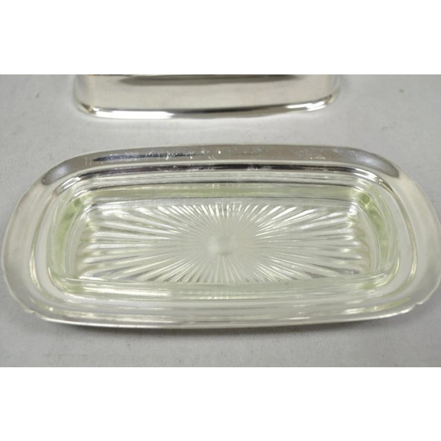 Silver Vintage Reed & Barton Art Deco Mid Century Modern Silver Plated Butter Dish For Sale - Image 8 of 13