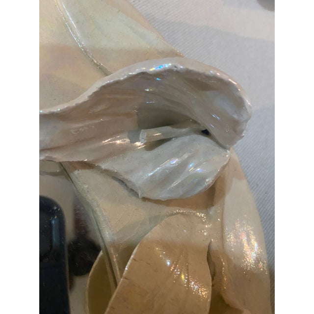 Late 20th Century Vintage Calla Lily Ceramic Mirror For Sale - Image 5 of 12