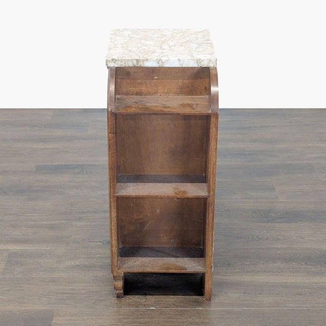 Early 20th Century Antique Deco Nightstand With Marble Top For Sale - Image 5 of 8