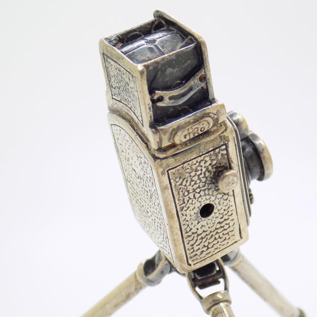 Vintage Italian Handmade Silver Tripod Camera Long Figurine, 1960s For Sale - Image 6 of 10