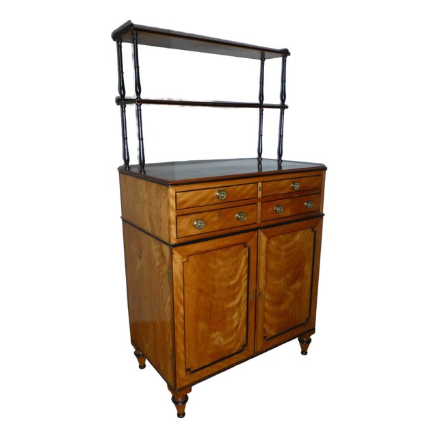 Antique Regency Satinwood Secretaire Chiffonier Cabinet Attributed to Gillow C1810 For Sale
