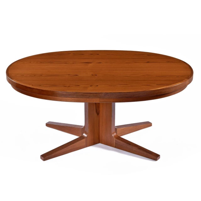 Mid-Century Modern Refinished Expanding Oval Danish Modern Teak Flip-Flap Dining Table by Dyrlund For Sale - Image 3 of 15