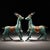 Late 20th Century Pair of Cloisonne Enamel Gilt Deer Figurines, Decorative Tabletop Sculptures For Sale - Image 4 of 9