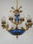 Antique Regency Regal Royal Blue Empire Cherubs Holding Torches Brass Chandelier For Sale - Image 9 of 12