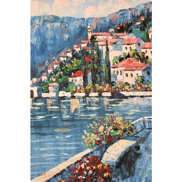 Mid Century Mediterranean Seascape Original Oil Painting For Sale - Image 12 of 13