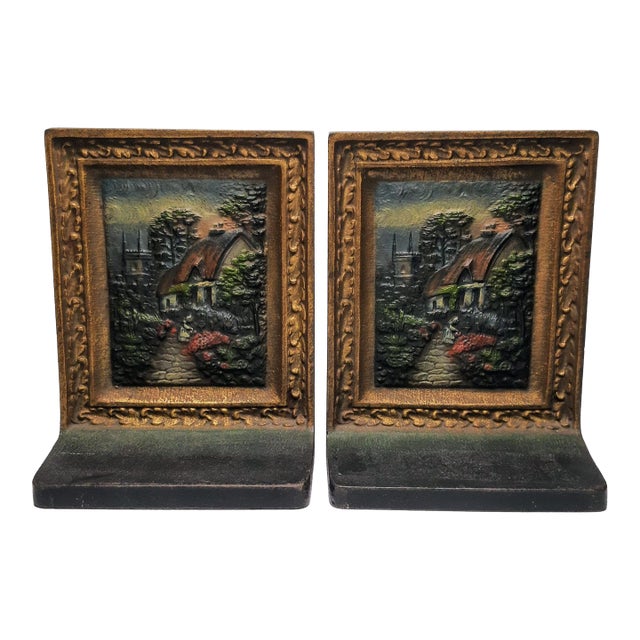Bradley and Hubbard Cottage Bookends For Sale