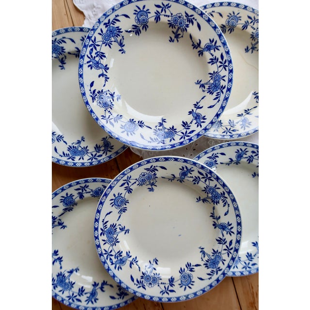 Rococo Antique Porcelain Soup Plates, 1890s, Set of 6 For Sale - Image 3 of 16