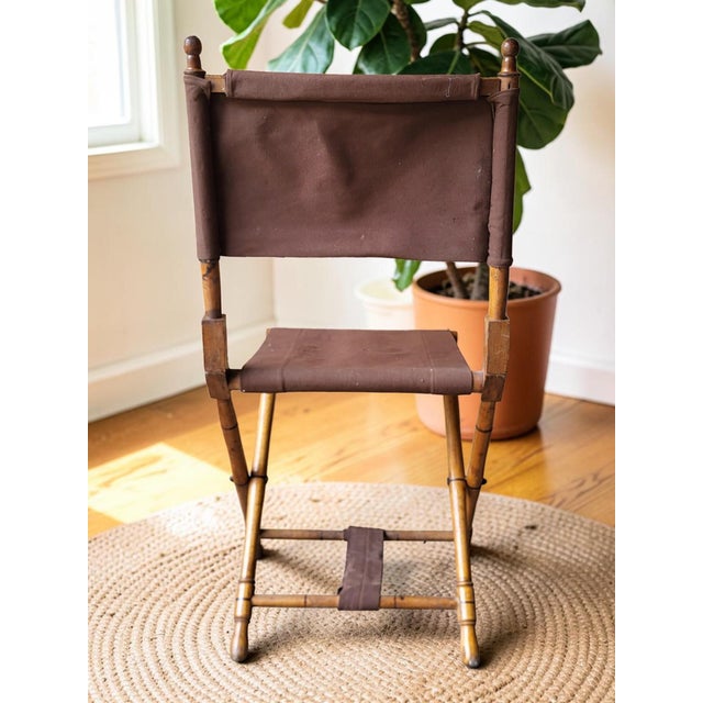 1950s Folding Country Chair in Faux Bamboo, 1950s For Sale - Image 5 of 8