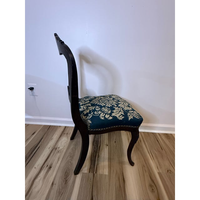 Antique Victorian Carved Mahogany Balloon Back Side Chair, Circa 1860 For Sale - Image 4 of 5