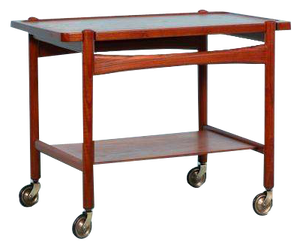 Vintage Danish Bar Cart in Teak by Hans J. Wegner