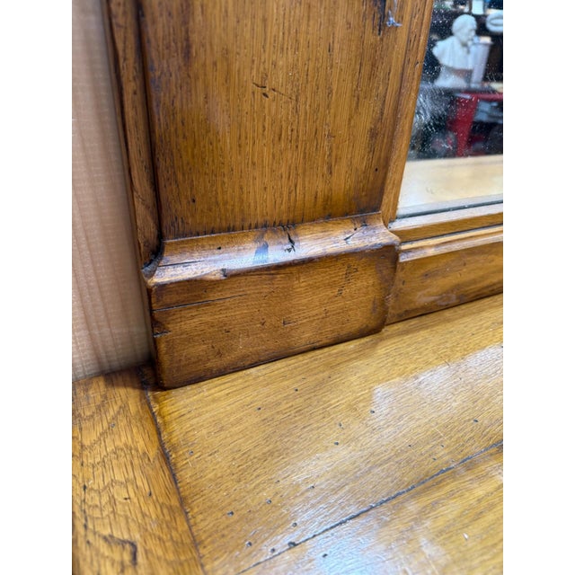 Brown Louis XV Style Console Table and Mirror in Oak, 1950s For Sale - Image 8 of 9