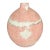 Terracotta Rounded Decorative Pink & Ivory Vase For Sale