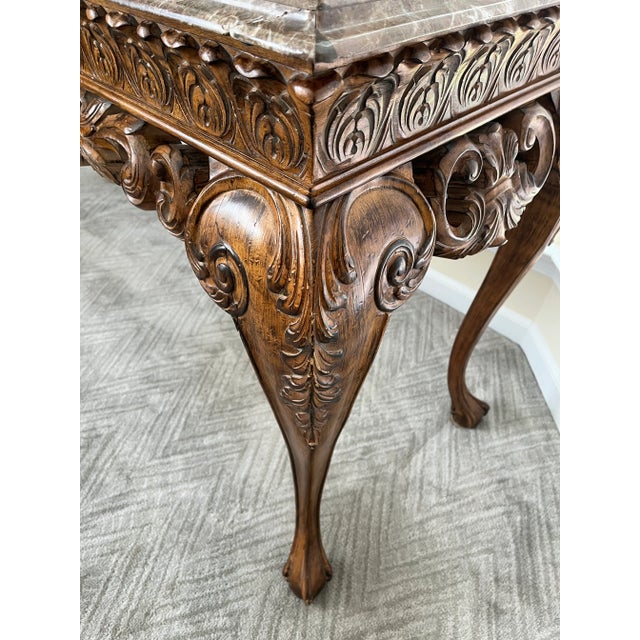 Mid 20th Century Rococo Style Marble Top Console Table For Sale - Image 6 of 13