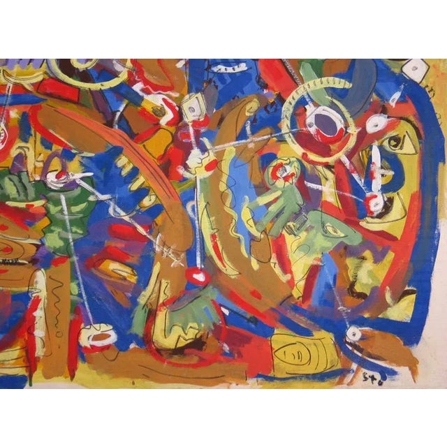 1980s #Very Large Framed 1980s Street Art Inspired Abstract Acrylic Painting by Sto For Sale - Image 5 of 12