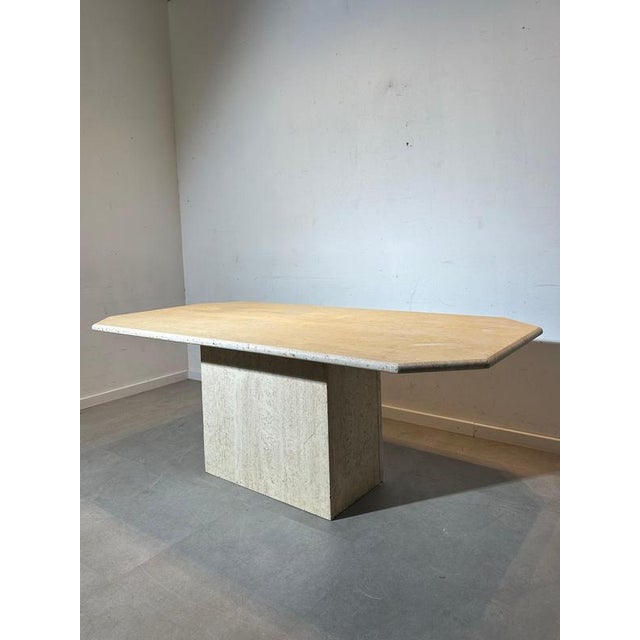 Vintage Travertine Dining Table For Sale - Image 5 of 5