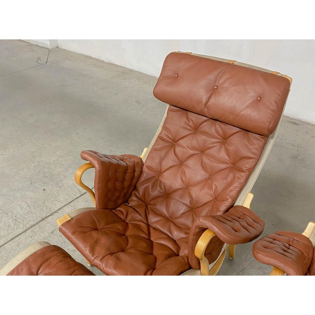 Pernilla 69 Lounge Chair with Ottoman by Bruno Mathsson for Dux, 1990s, Set of 4 For Sale - Image 9 of 18