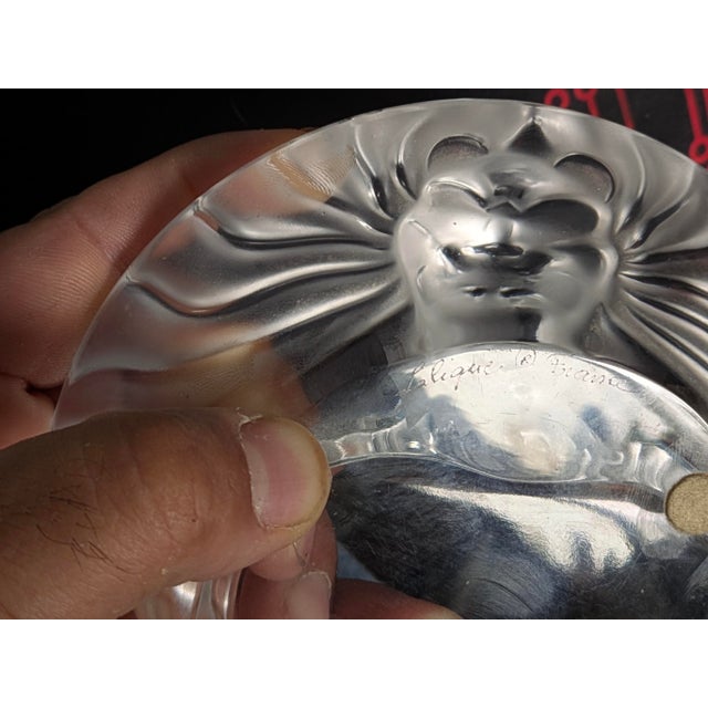 Mid-Century Modern 1978 Authentic Lalique France Crystal "Tête De Lion" Lion Head Dish / Ashtray – Signed For Sale - Image 3 of 4
