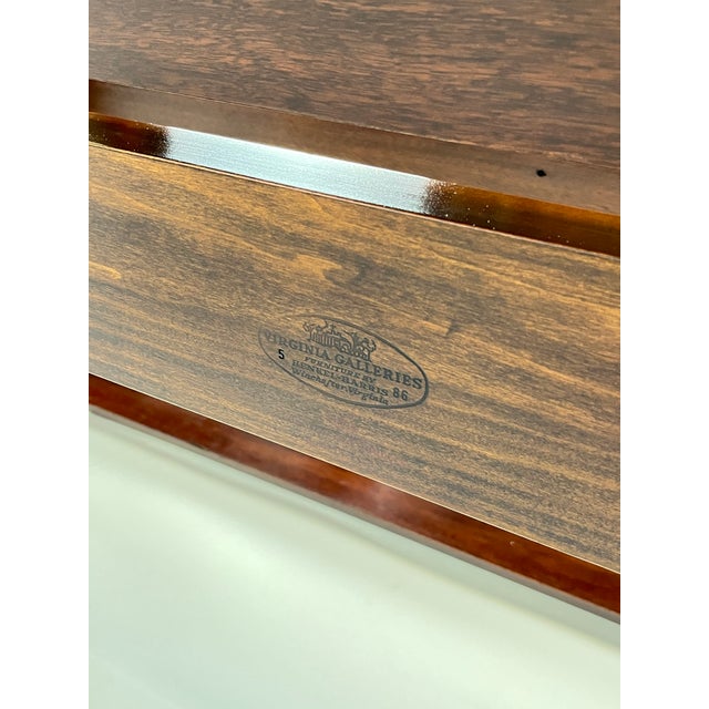 Henkel Harris Virginia Galleries Solid Mahogany Rice Carved Queen Bed For Sale - Image 6 of 18