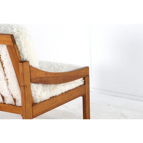 1970s Pine Armchair with Cream Upholstery, 1970s For Sale - Image 5 of 15