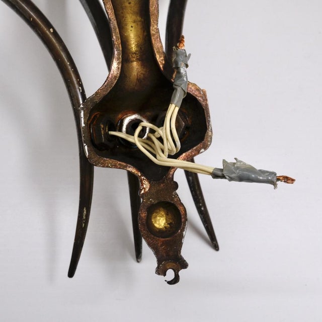 Original 3-Arm Wall Lights, Italy, 1950s, Set of 2 For Sale - Image 16 of 17