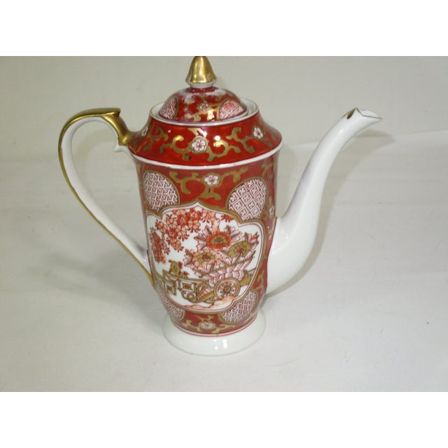 Hand Painted Gold Imari Japanese Porcelain Tea Service, 3 Pc For Sale - Image 6 of 11
