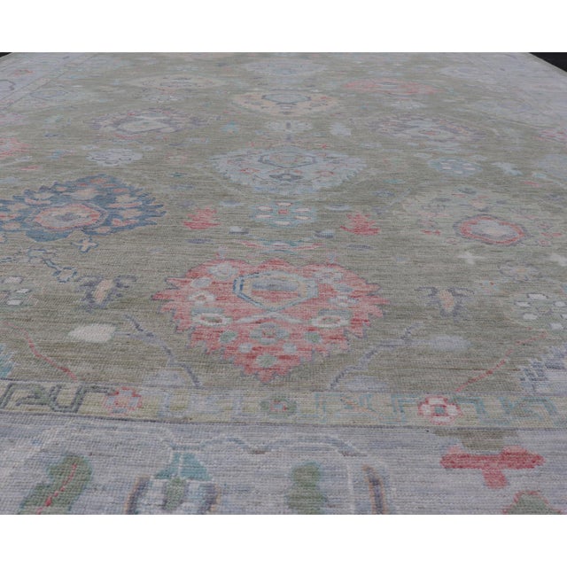 Textile Keivan Woven Arts Hand-Knotted Transitional Neutral Oushak Rug 9'1 X 12'0 For Sale - Image 7 of 15