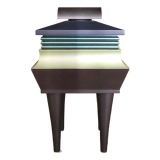 Architectural Modern Jewelry Box in Black, Olive & Teal Lacquer, Signed 2000 For Sale