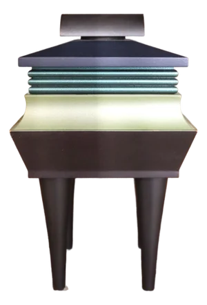 Architectural Modern Jewelry Box in Black, Olive & Teal Lacquer, Signed 2000