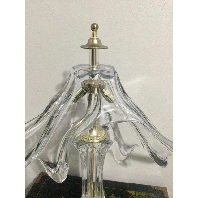 Cofrac Vintage Cofrac Art Verrier France Crystal Large Tabel Lamp For Sale - Image 4 of 12