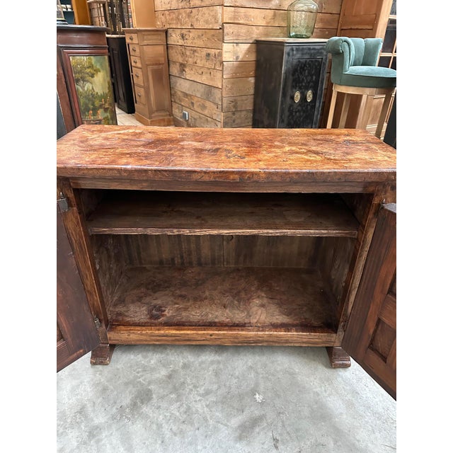 2 Door Brutalist Elm Cabinet For Sale - Image 6 of 10