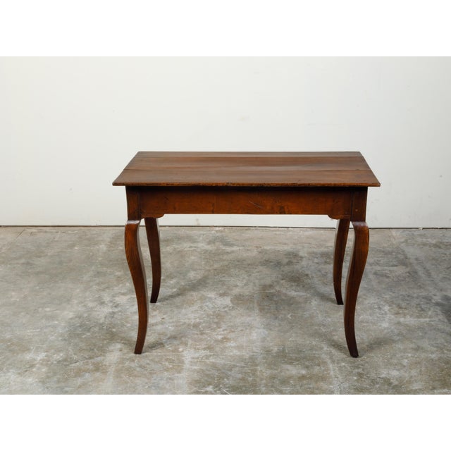 French Louis XV Style 19th Century Walnut Desk with Drawers and Cabriole Legs For Sale - Image 10 of 12