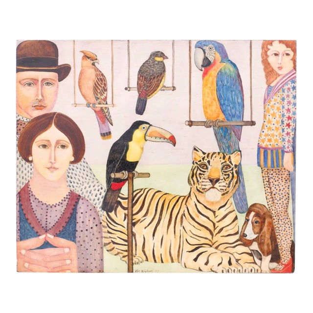 Modernist Oil Painting on Board For Sale