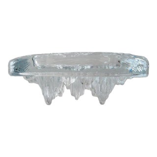 Mid-Century Crystal Glass Stalagmite Footed Catchall And/Or Ashtray For Sale