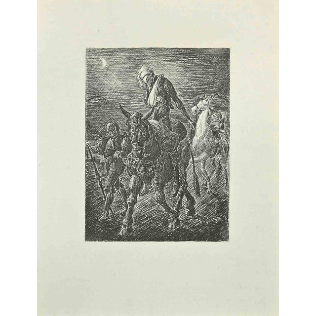 Don Quixote Wounded is an etching and drypoint print on ivory-colored China paper, realized by Wladyslaw Jahl in 1951. It...