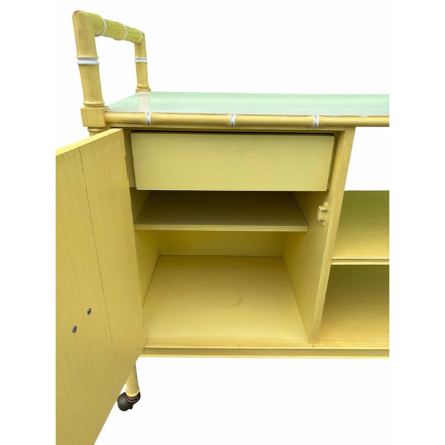 Mid-Century Thomasville Faux Bamboo Bar Cart For Sale In Washington DC - Image 6 of 8