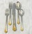 Oneida Oneida Cube Golden Damask Rose 59-Piece Set (Service for 10 + 8 Hostess PCS + Wooden Chest) Vintage Stainless Steel With Gold Accent For Sale - Image 4 of 18