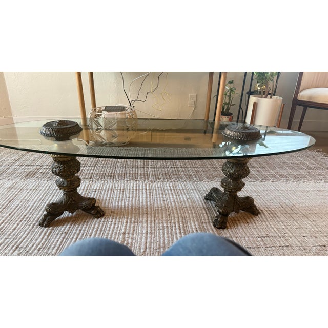 Vintage Glass Coffee Table For Sale In Los Angeles - Image 6 of 6