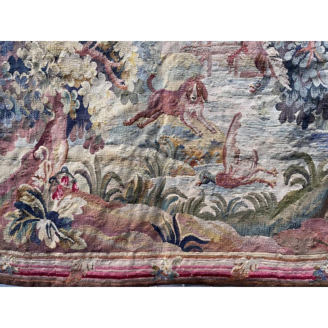19th-Century French Tapestry With Dog and Duck Scene For Sale - Image 12 of 14