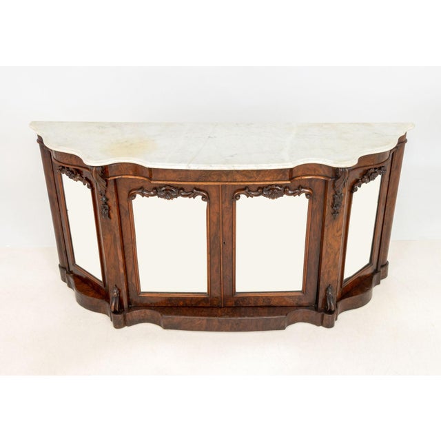Victorian Walnut Mirrored Credenza For Sale - Image 4 of 12