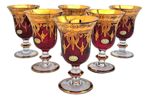 Vintage Murano Glass Glasses, 1970s, Set of 6