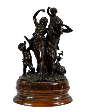 After Clodion, L’enfance de Silène, Late 1800s, Bronze