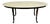 Oval Coffee Table with Marble Top, 1950s For Sale